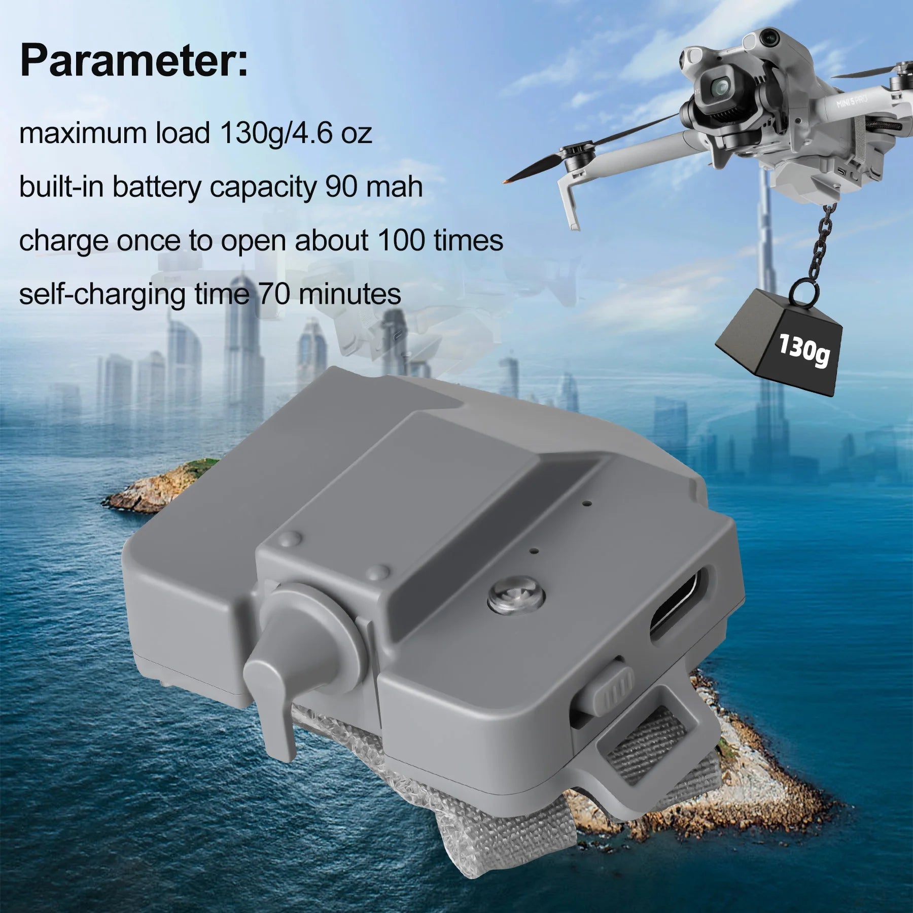 Drone Airdrop System for DJI Mini 4 Pro / Mini 5 Pro | 130g Payload Delivery Device - Skyvex Official